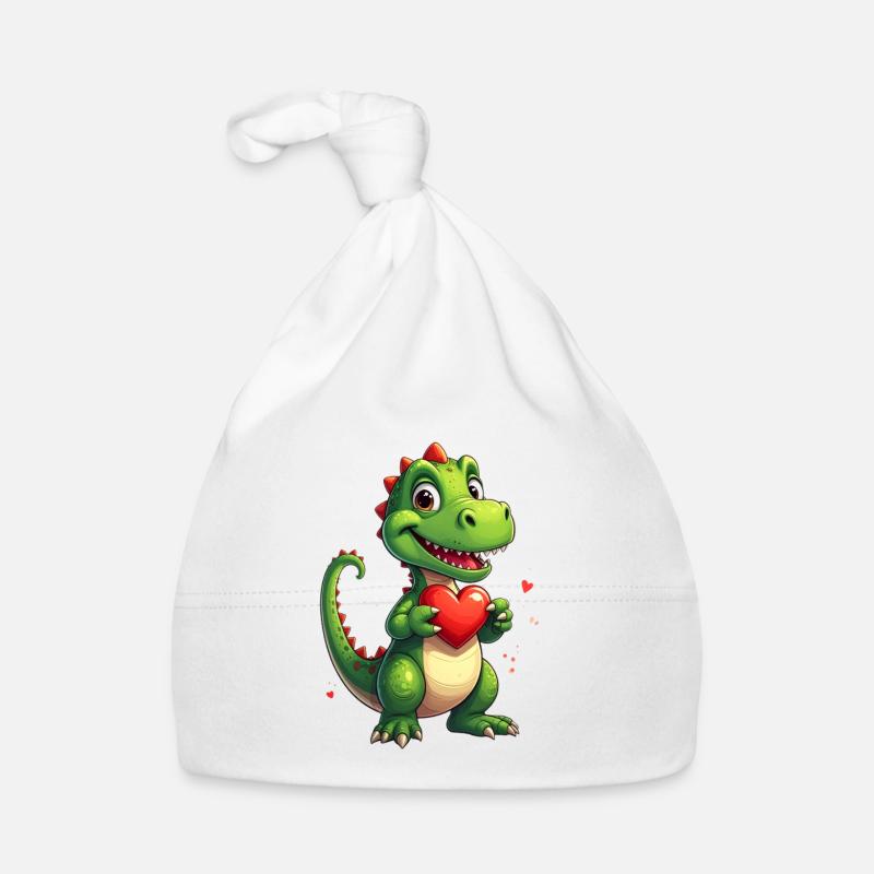 Dinosaurier mit Herz zum Valentinstag Baby Bio-Mütze