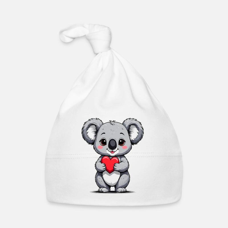 Koala with heart Organic Baby Cap