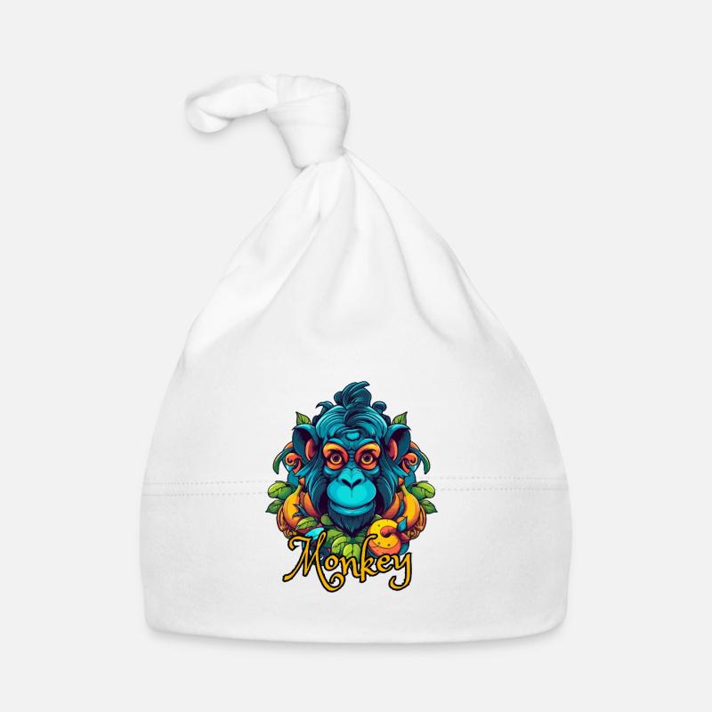 Neon-Tropenaffe Kopf Baby Bio-Mütze