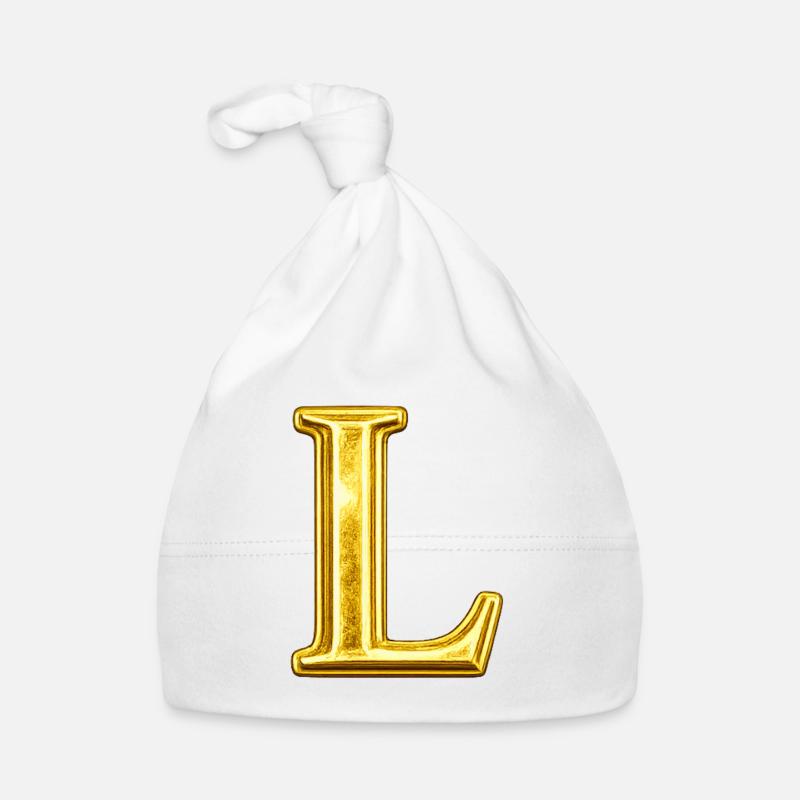 Monogramme en L d’or Bonnet bio Bébé