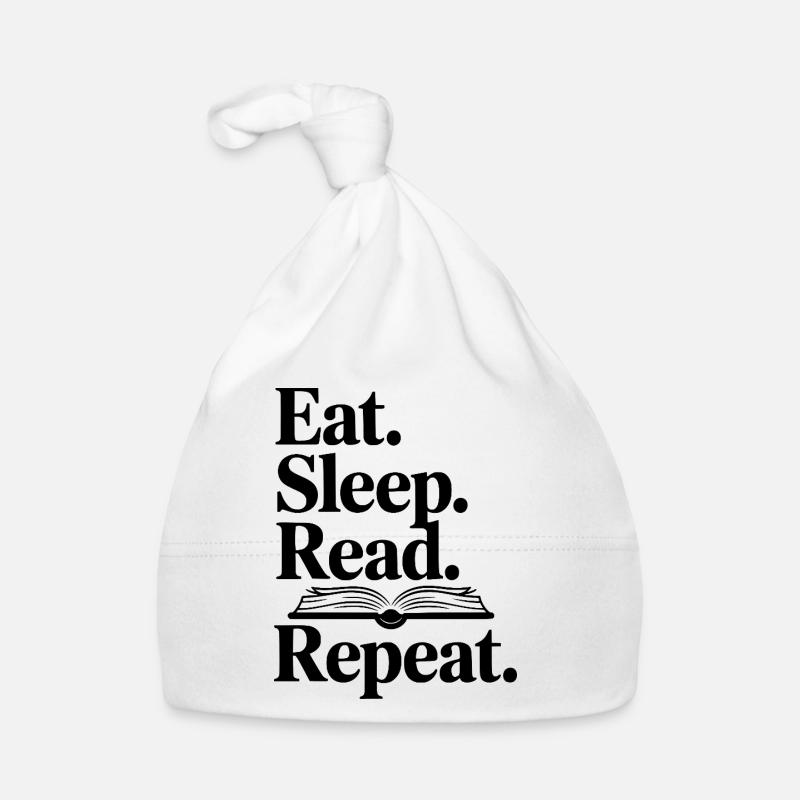 Eat. Sleep. Read. Repeat. Organic Baby Cap