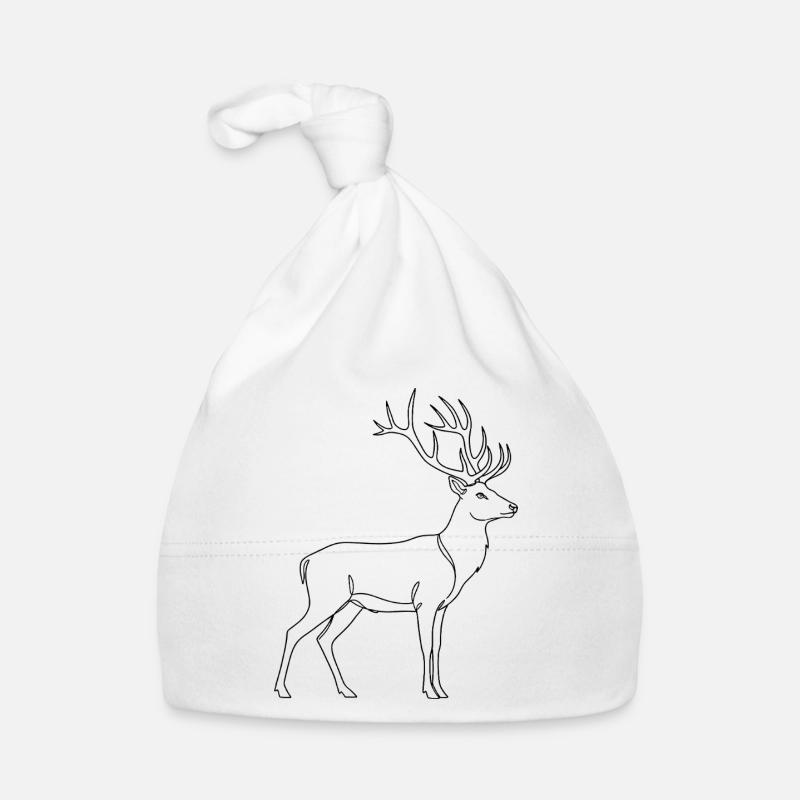 Minimalist Deer Silhouette Wild Art Organic Baby Cap