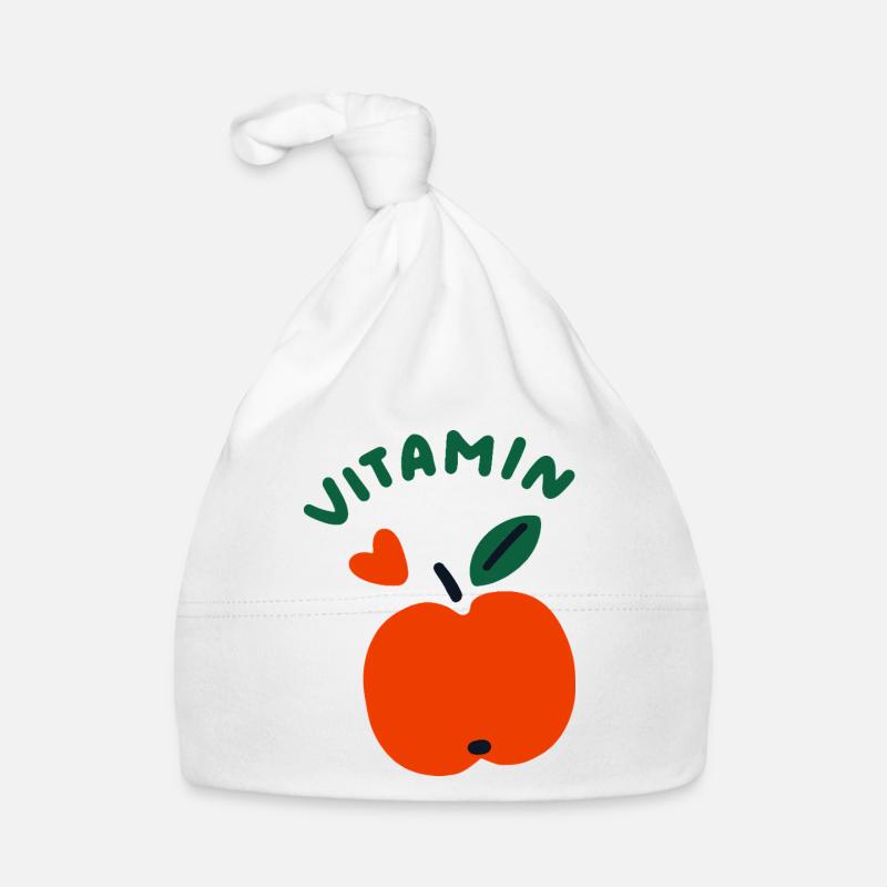 Pomme vitaminée, un fruit mignon et sain au design adorable Bonnet bio Bébé