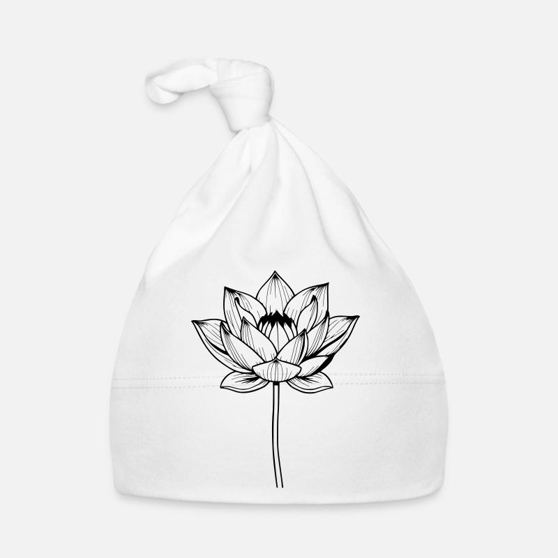 Fleur de lotus Fleur de lotus Fleur noire Bonnet bio Bébé