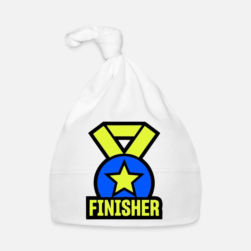 Stolzer Finisher Medaille Stern Baby Bio-Mütze