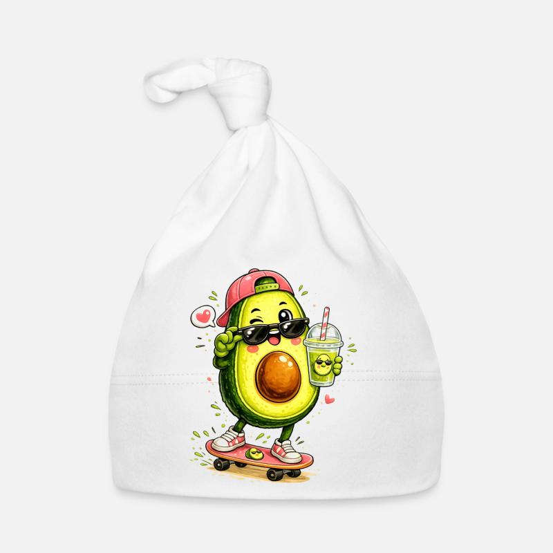 Avocado Skater mit Drink Baby Bio-Mütze