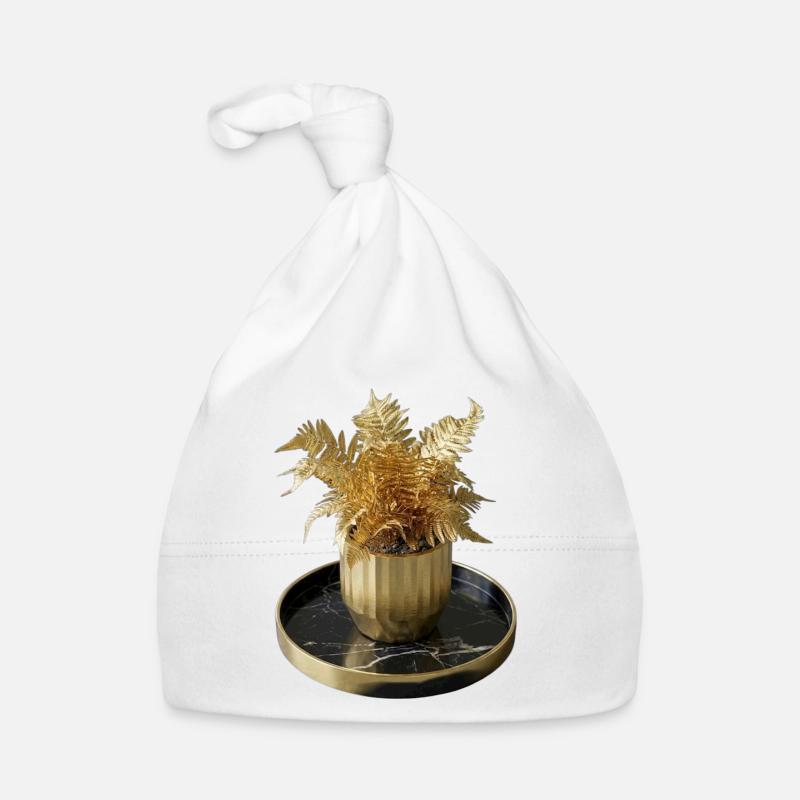 Moderne Kunst Goldfarn Baby Bio-Mütze