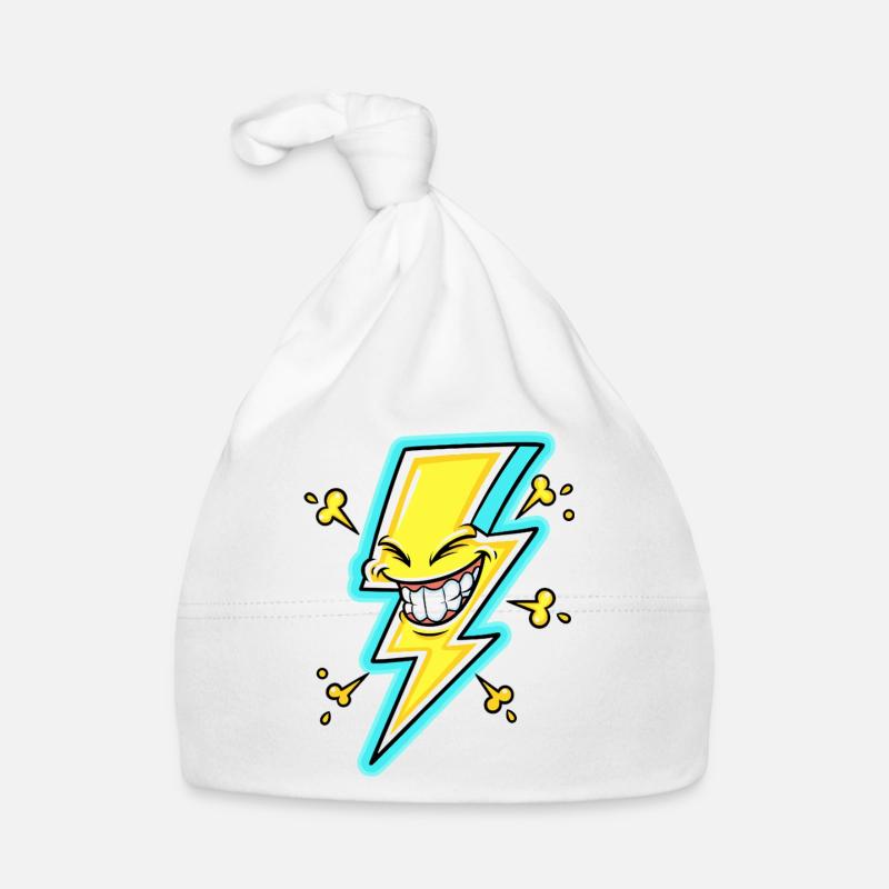 Lachender Blitz Cartoon Baby Bio-Mütze