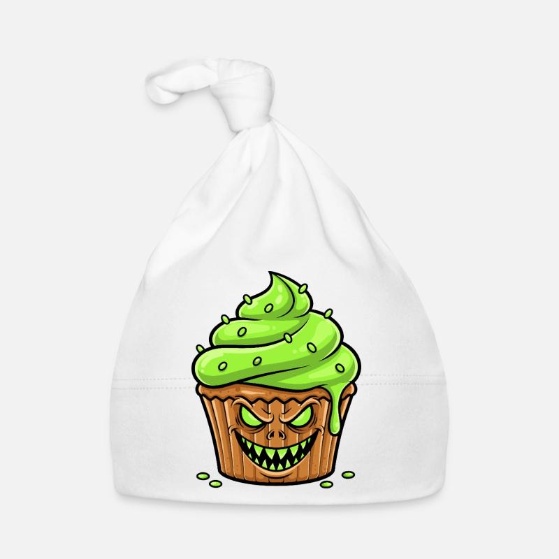 Creepy Cupcake Green Organic Baby Cap