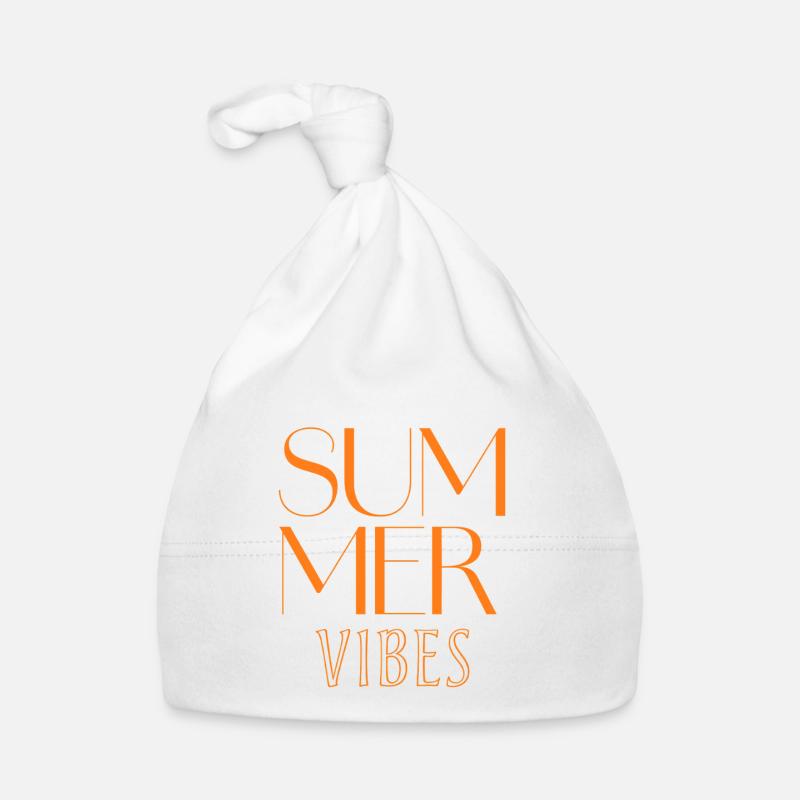 Summer Vibes : Typographie Design - Bonnet bio Bébé - blanc