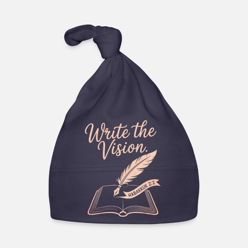 Write the Vision - Feather & Open Book Organic Baby Cap