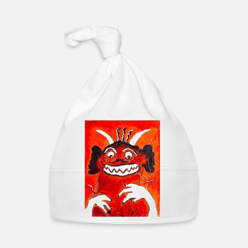 The Monster - Organic Baby Cap - white