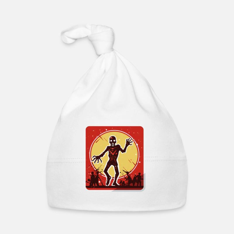 Signe d’avertissement de Zombie d’Halloween Bonnet bio Bébé