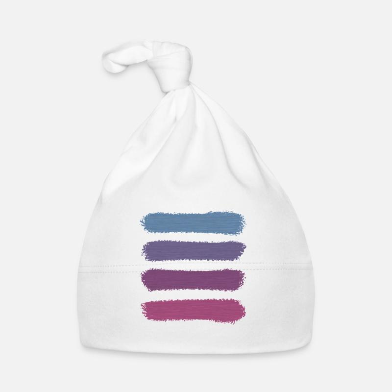 Rayures rétro vintage « Violet Sunset » - Bonnet bio Bébé - blanc