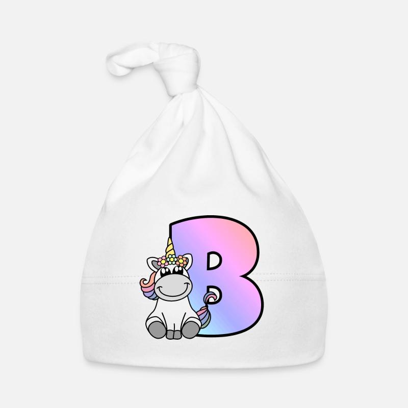 Licorne Lettre B Bonnet bio Bébé