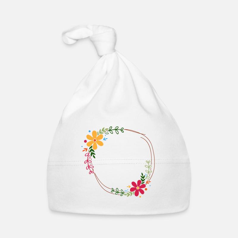Circle flower wreath to design yourself Organic Baby Cap