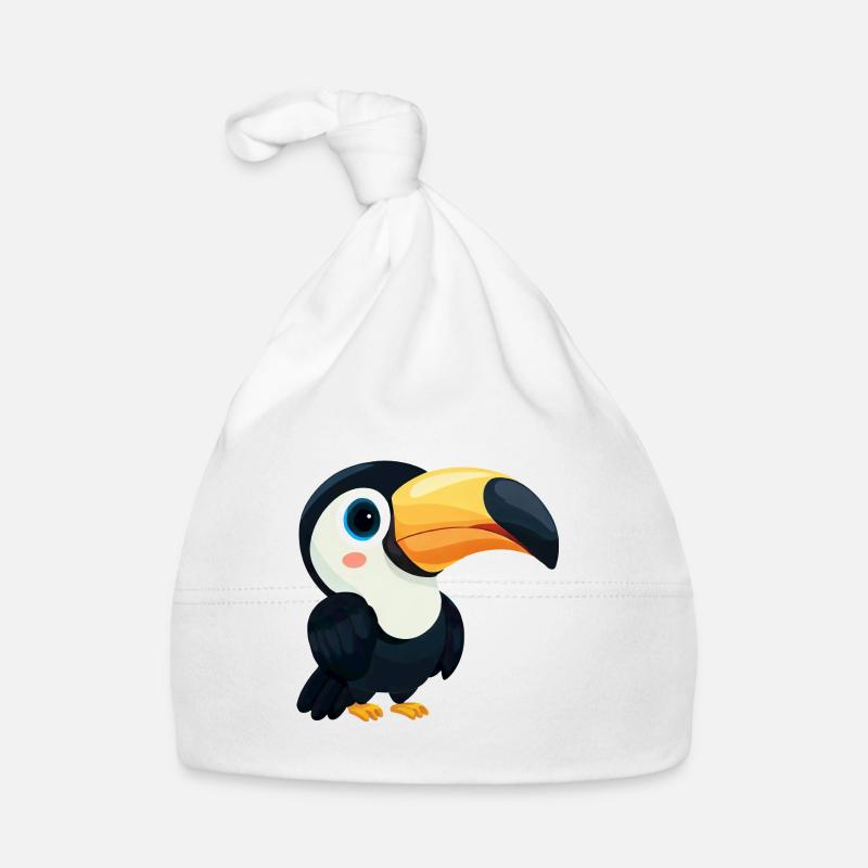 Minimalist Toucan with Blue Eyes - Design Organic Baby Cap
