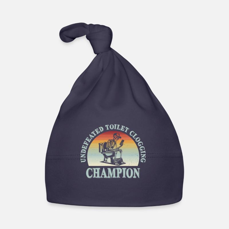 Champion invaincu de sabotage de toilettes Skeleton Retro Bonnet bio Bébé