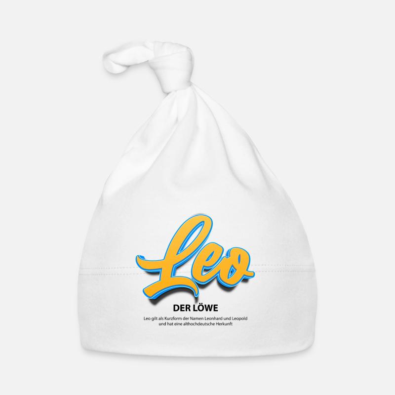 Leo in 3D mit Bedeutung Baby Bio-Mütze