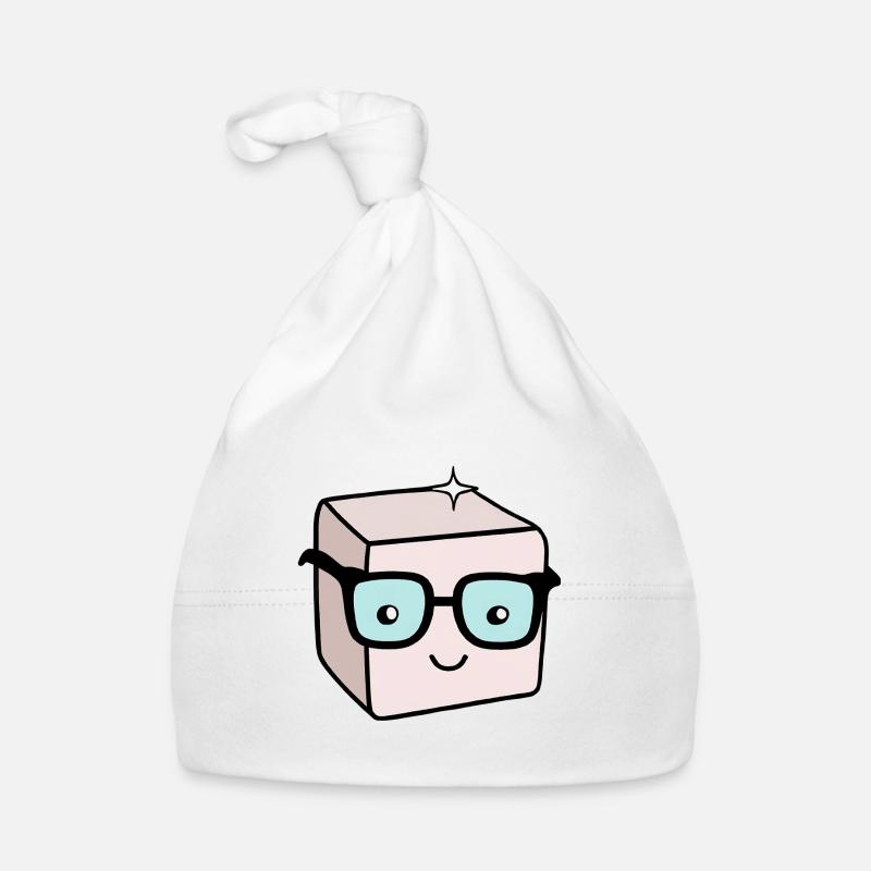 Nerd sugar cube with glasses Organic Baby Cap