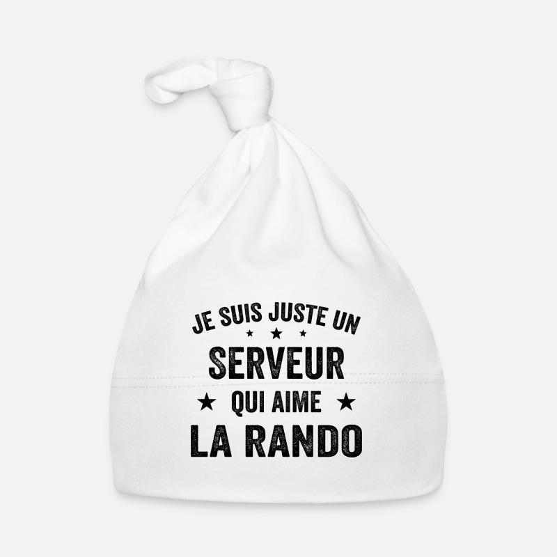 Fier d’être Serveur et Passionné de Randonnée - Bonnet bio Bébé - blanc