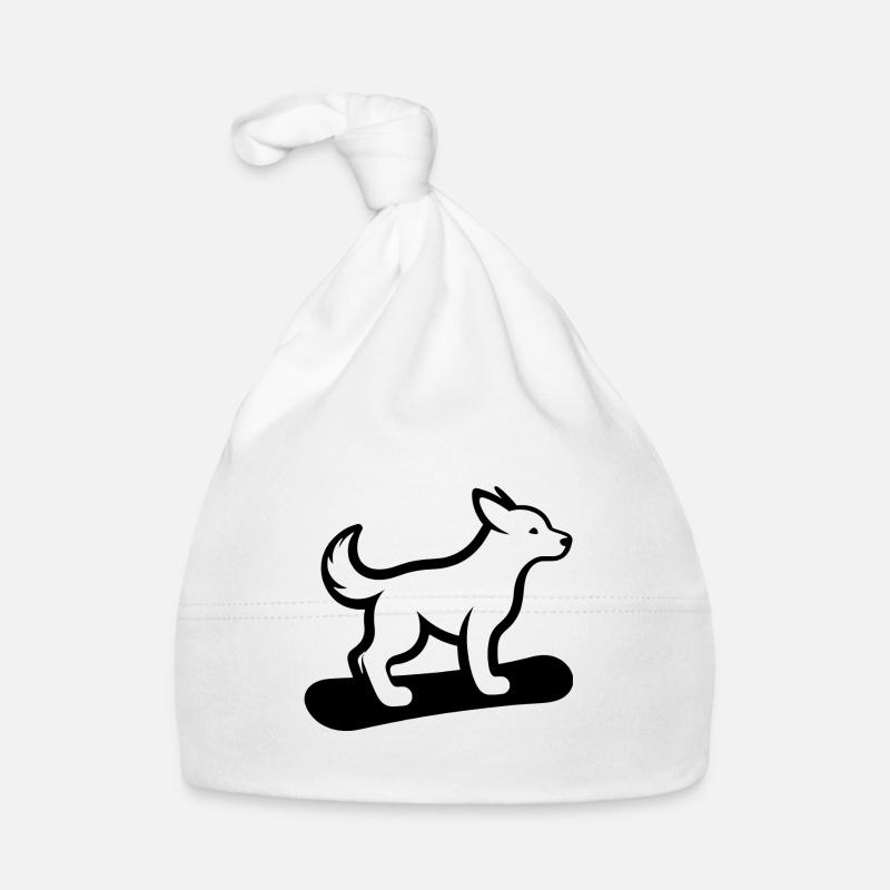Dog Snowboard Snowboarder Minimalist Design Organic Baby Cap