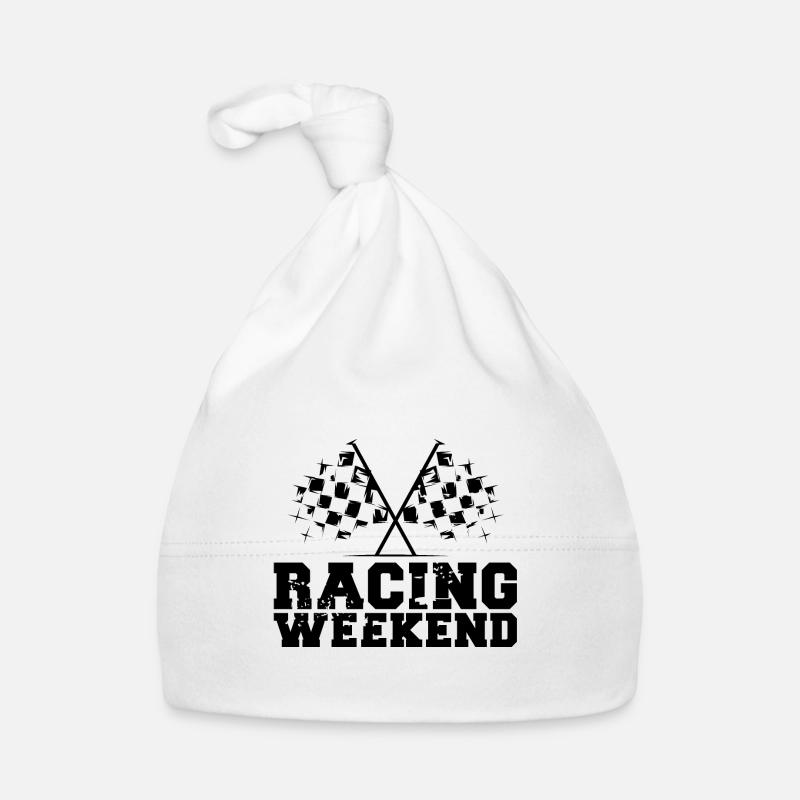 Voitures de week-end de course Drapeaux de symbole de course Bonnet bio Bébé