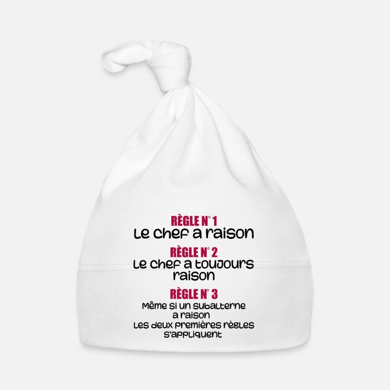 Les règles du chef Bonnet bio Bébé