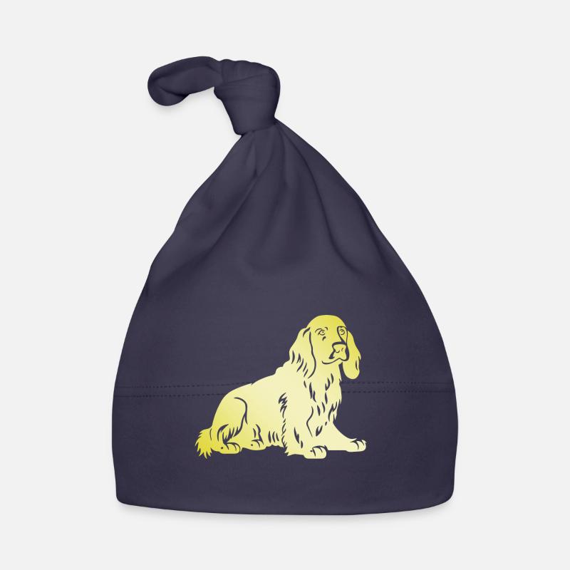 Cocker Spaniel Hund Silhouette Baby Bio-Mütze