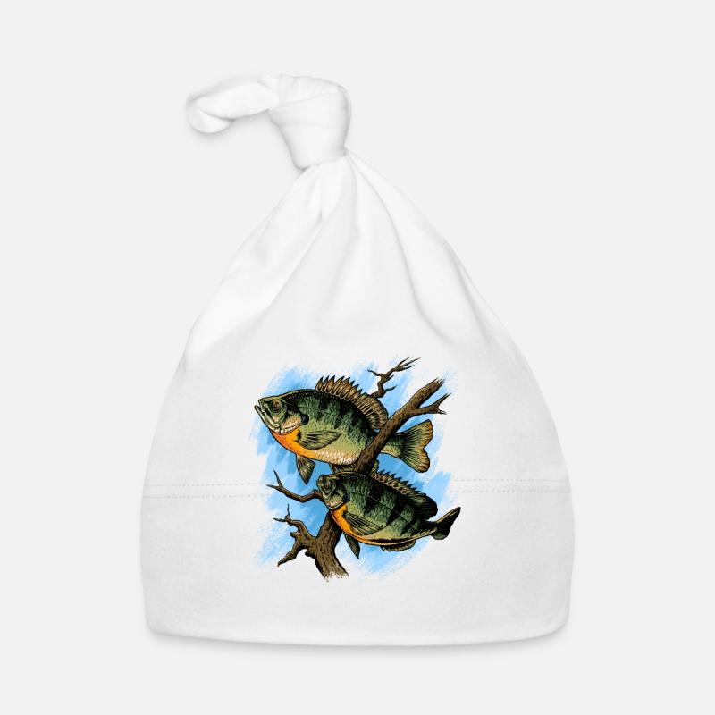 Crapet Arlequin Illustration Pêche Pullover conception Bonnet bio Bébé