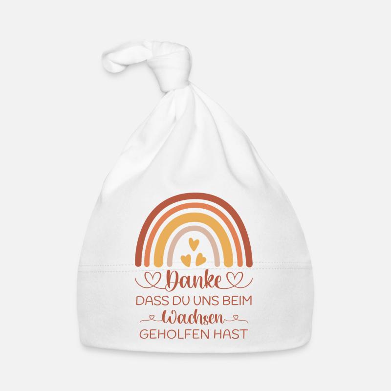 Boho Regenbogen Danke Abschied Kita Kindergarten Baby Bio-Mütze