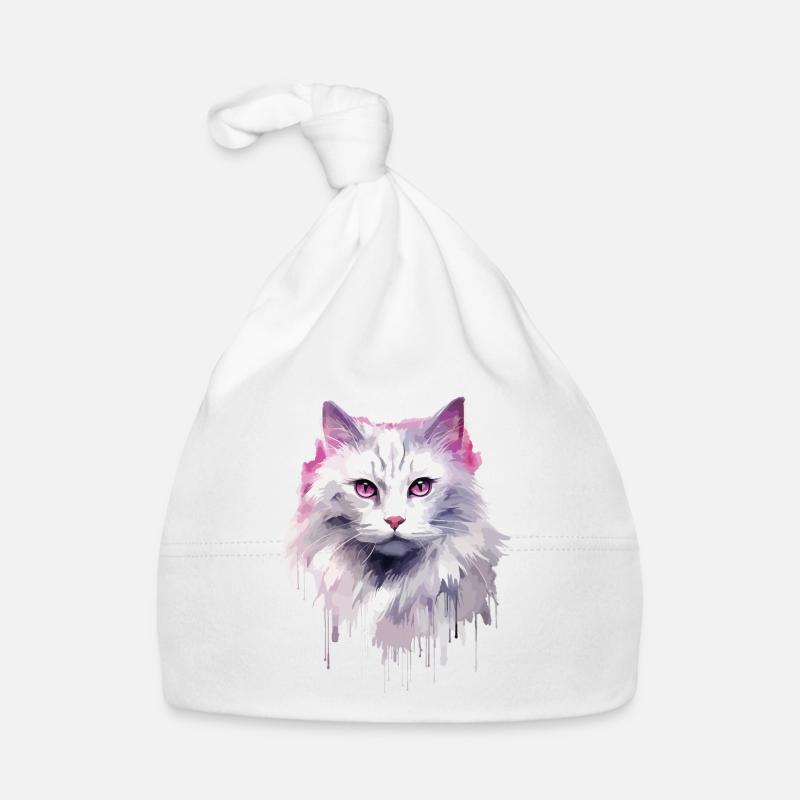 Chat à poil long Chat Blanc Maine Coone Chat de la forêt Bonnet bio Bébé