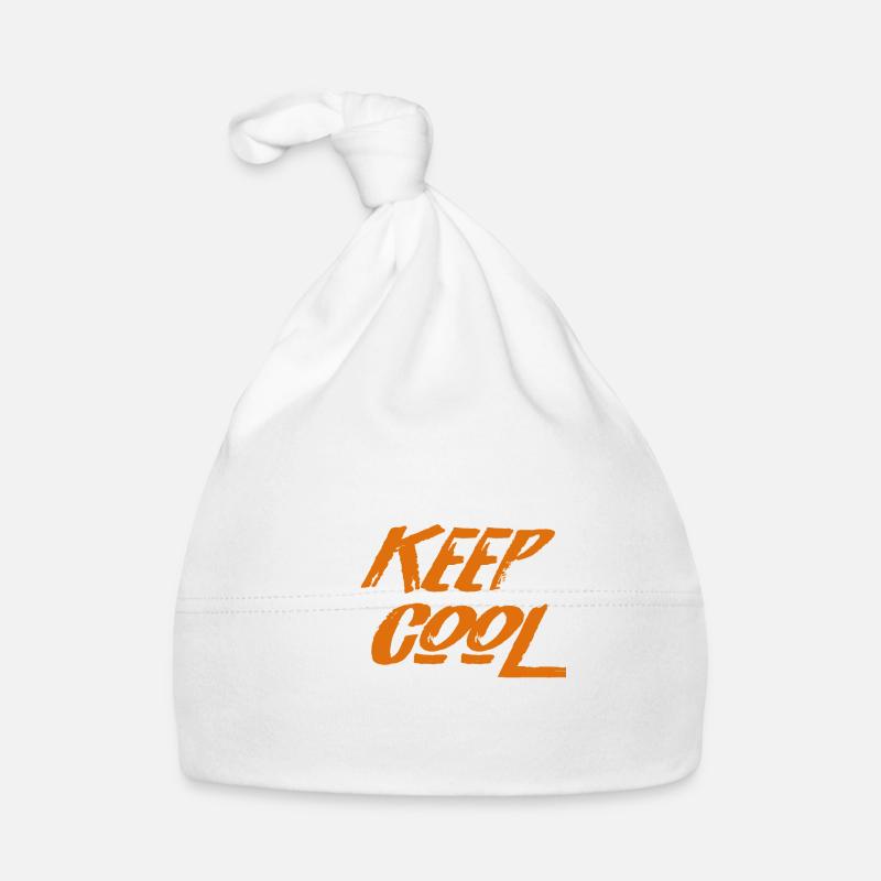 Keep Cool - Orange - Organic Baby Cap - white