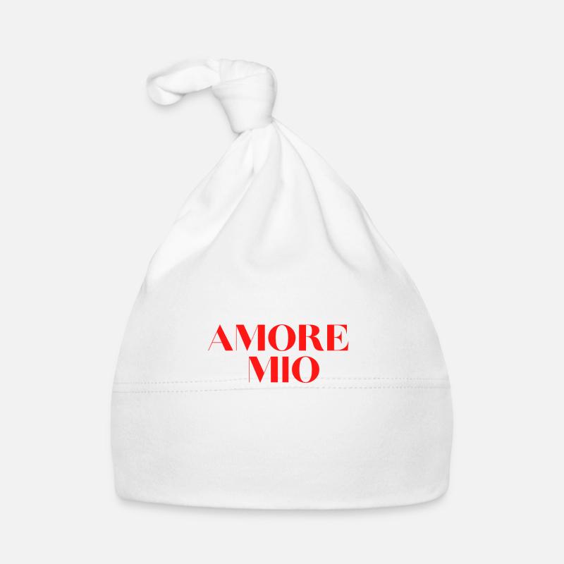 AMORE MIO idée cadeau et tshirt - Bonnet bio Bébé - blanc