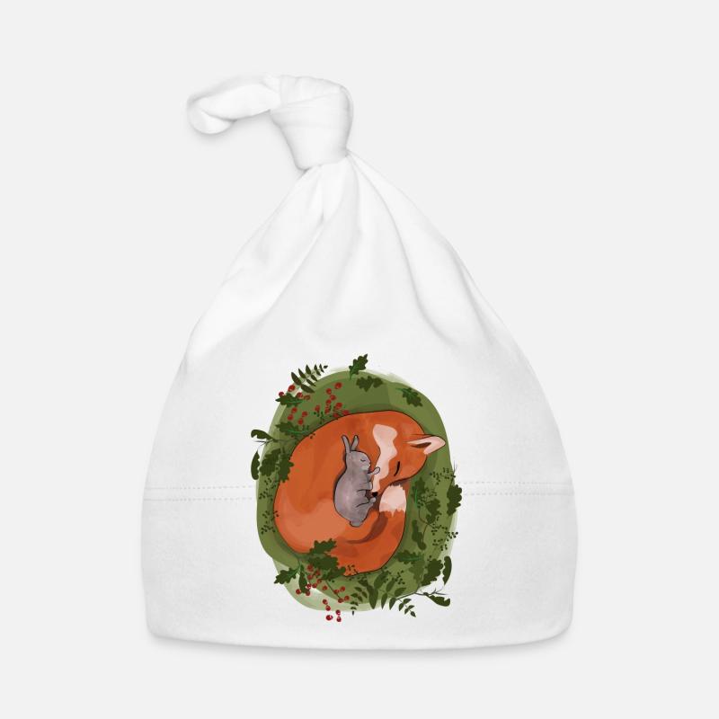 Fuchs und Kaninchen - beste Freunde Baby Bio-Mütze