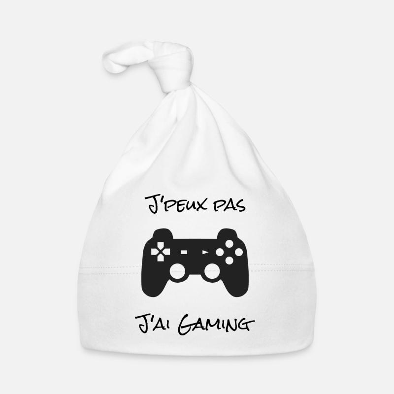J'peux pas j'ai Gaming - Bonnet bio Bébé - blanc