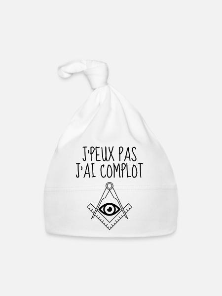 J'peux pas J'ai complot - Bonnet bio Bébé - blanc - Devant