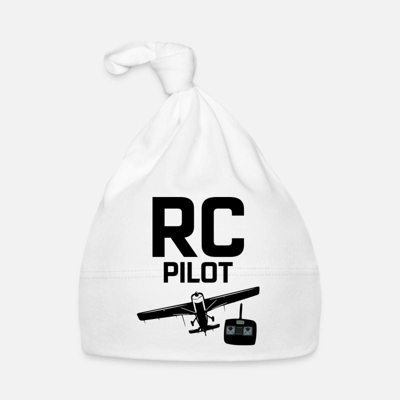 RC Model Planes Avion Pilote Drôle cadeau - Bonnet bio Bébé - blanc