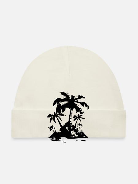 Symbole de la silhouette de Palm Island - Bonnet bio Bébé - blanc - Devant
