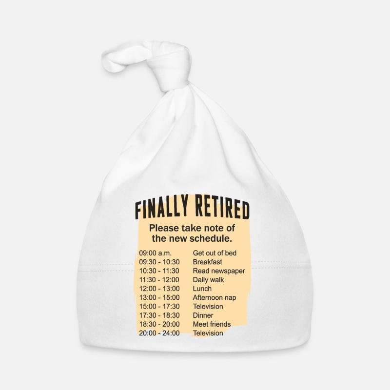 Retired Schedule Daily Routine Organic Baby Cap
