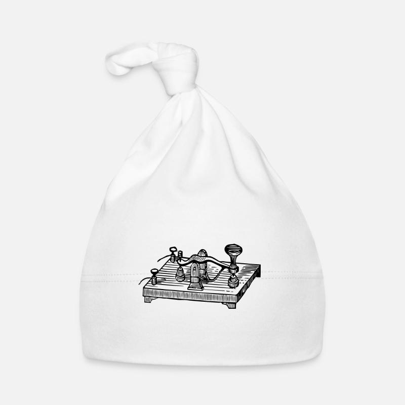 Appareil de code Morse vintage, communication rétro Bonnet bio Bébé