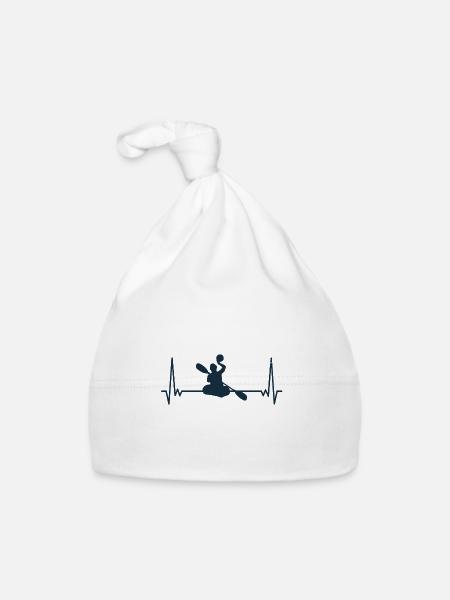 Kanupolo Herzschlag - Heartbeat Canoepolo - Baby Bio-Mütze - Weiß - Vorne