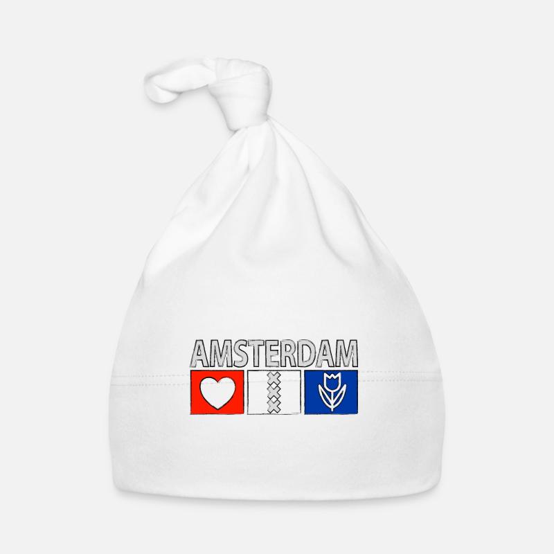 Amsterdam mit Herz Baby Bio-Mütze