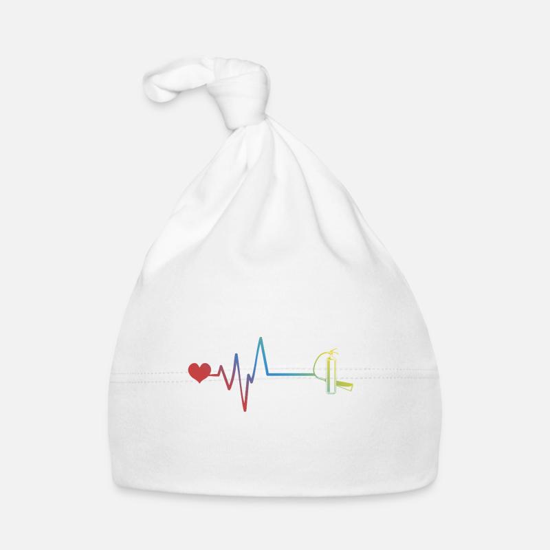 Fire extinguisher pulse heartbeat fire brigade Organic Baby Cap