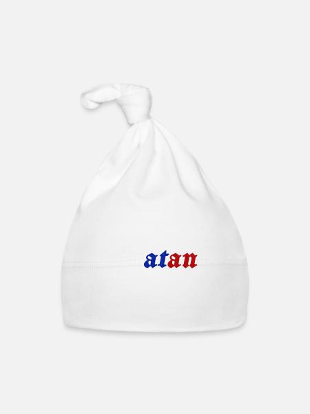 bratan jeunesse mot drôle design vintage - Bonnet bio Bébé - blanc - Devant
