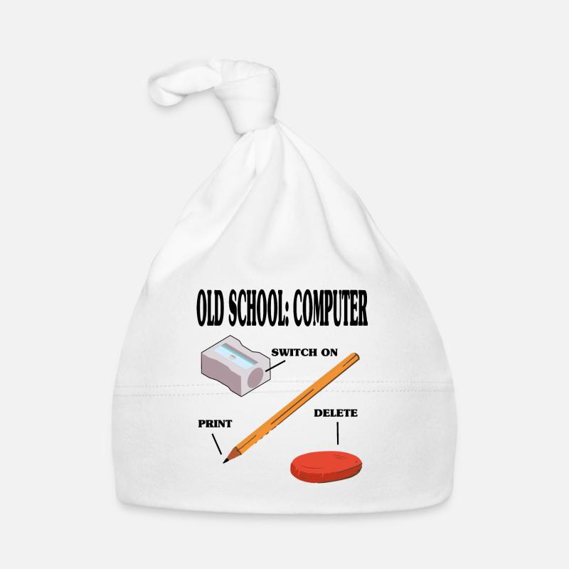 Old school computer pc technology Organic Baby Cap