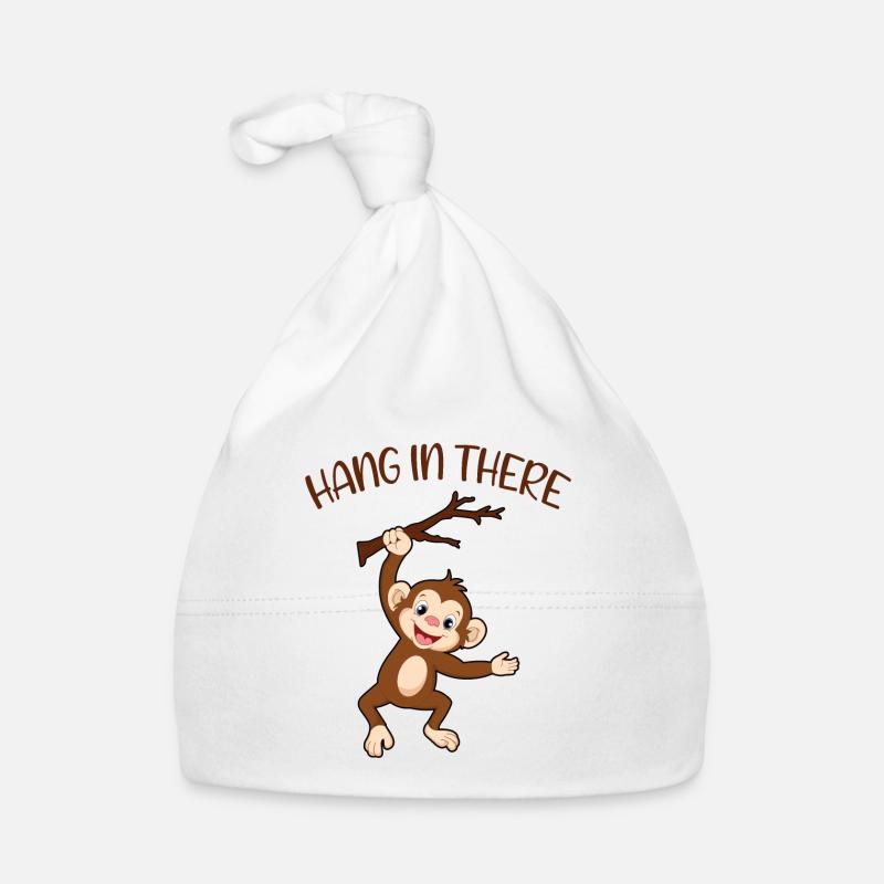 Hang in there Affe Klettern Motivation Lustig Baby Bio-Mütze