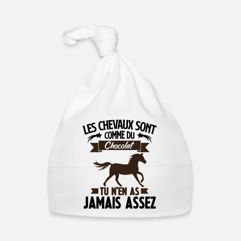 Les chevaux sont comme du chocolat - Bonnet bio Bébé - blanc