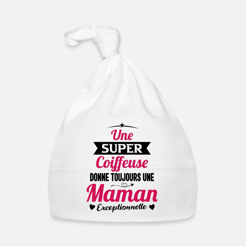Coiffeuse cadeau drôle maman future coiffure Bonnet bio Bébé