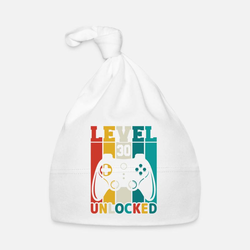 30 ans 30th Birthday Level Unlocked Gamin - Bonnet bio Bébé - blanc